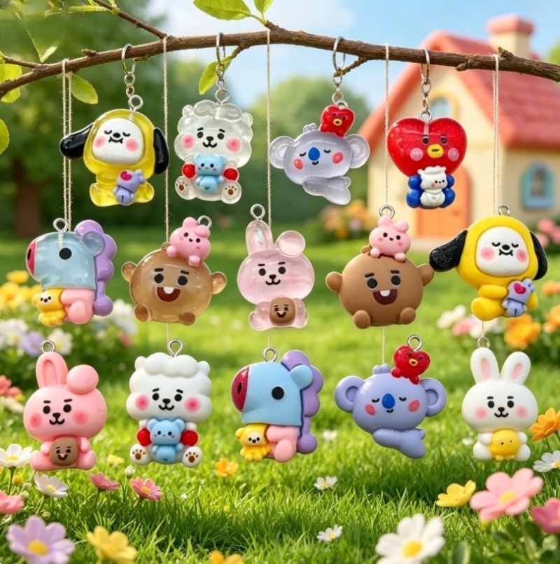 7pcs BT21 Resin Cartoon Charm  - Resin Craft Supplies review and price